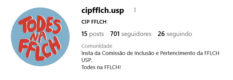 Print da página de entrada do instagram da CIP